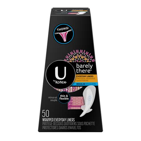 kotex thong panty liners|U by Kotex Balance Thong Liners Unscented, Regular (50 ct).